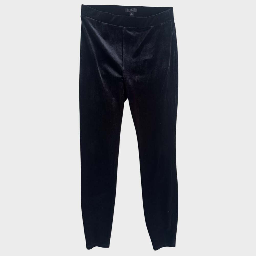 J. Crew Womens Medium Black Velour Pull On Pants Polyester Stretch